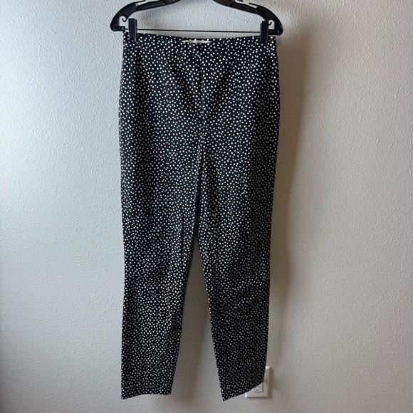 NWOT Diane Von Furstenberg Orillon Dot Cigarette Pant Black Business Casual Sz 8 - Picture 4 of 13